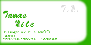 tamas mile business card